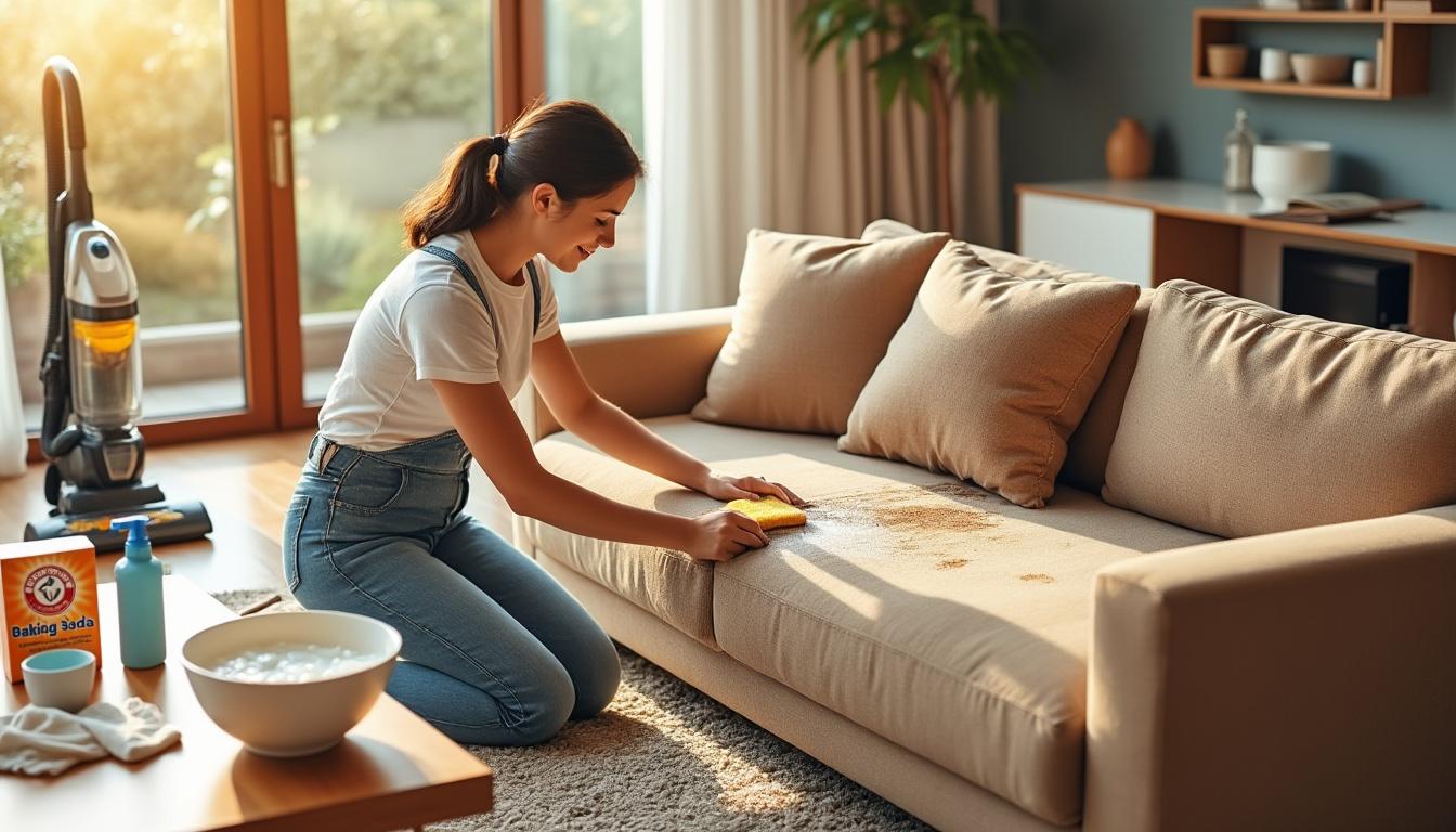découvrez nos méthodes simples et efficaces pour nettoyer un canapé en tissu, retrouvez un intérieur propre et un canapé comme neuf facilement.