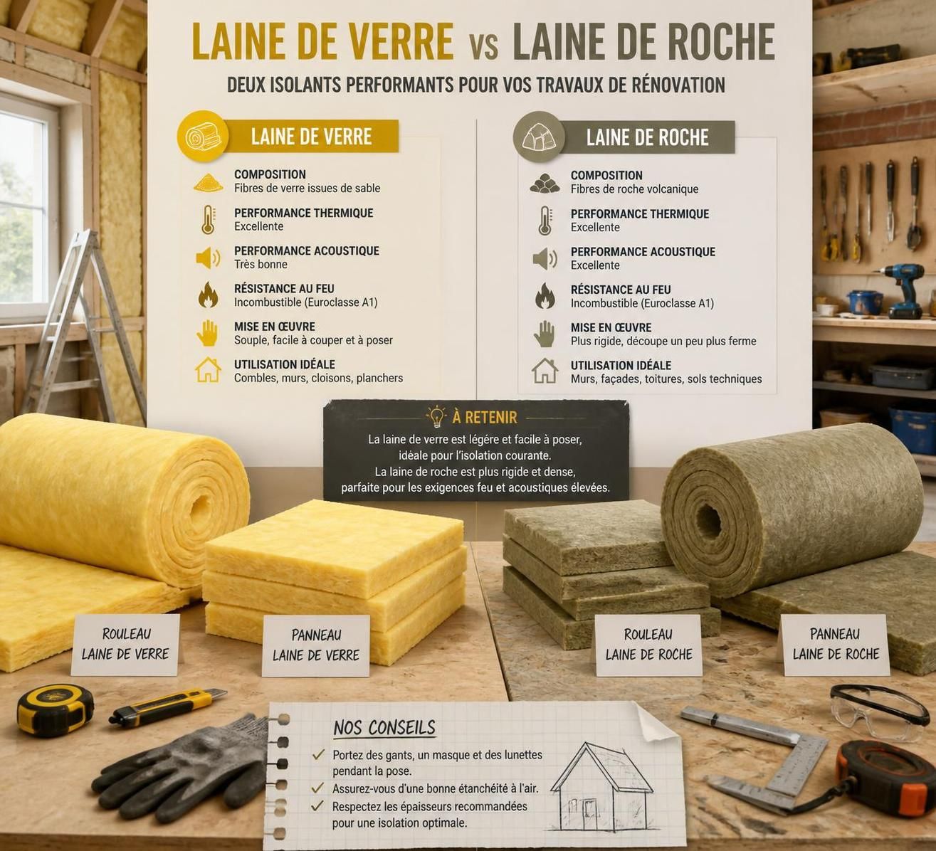 découvrez les avantages de la laine de roche et de la laine de verre pour l'isolation de votre maison et choisissez l'isolant le mieux adapté à vos besoins.