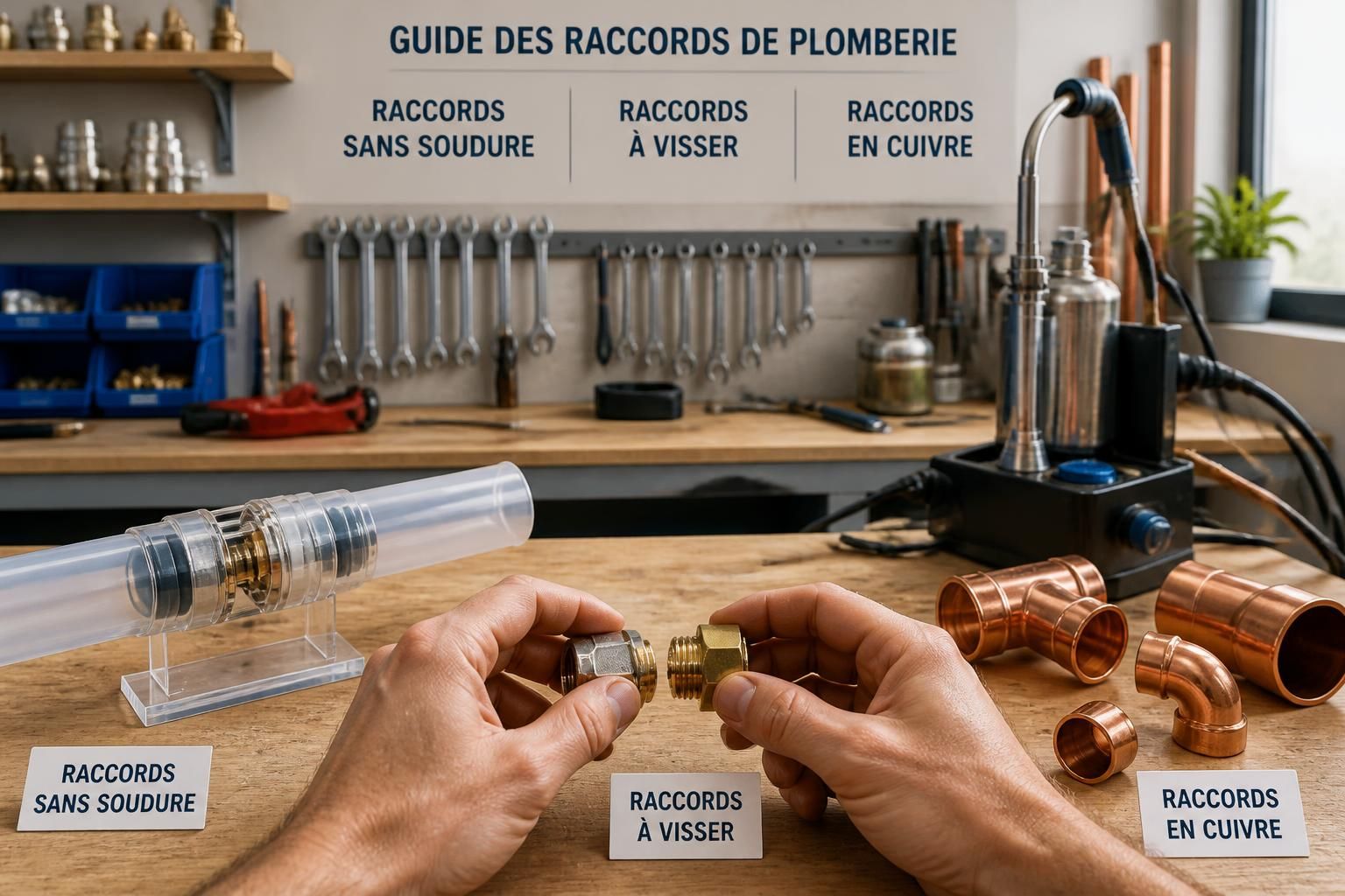 découvrez notre guide complet des raccords plomberie : explorez les types sans soudure, à visser et en cuivre pour vos installations et réparations faciles et durables.